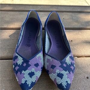 Rothy's Stylish Blue and Purple Patterned The Point Flats - Botanicamo